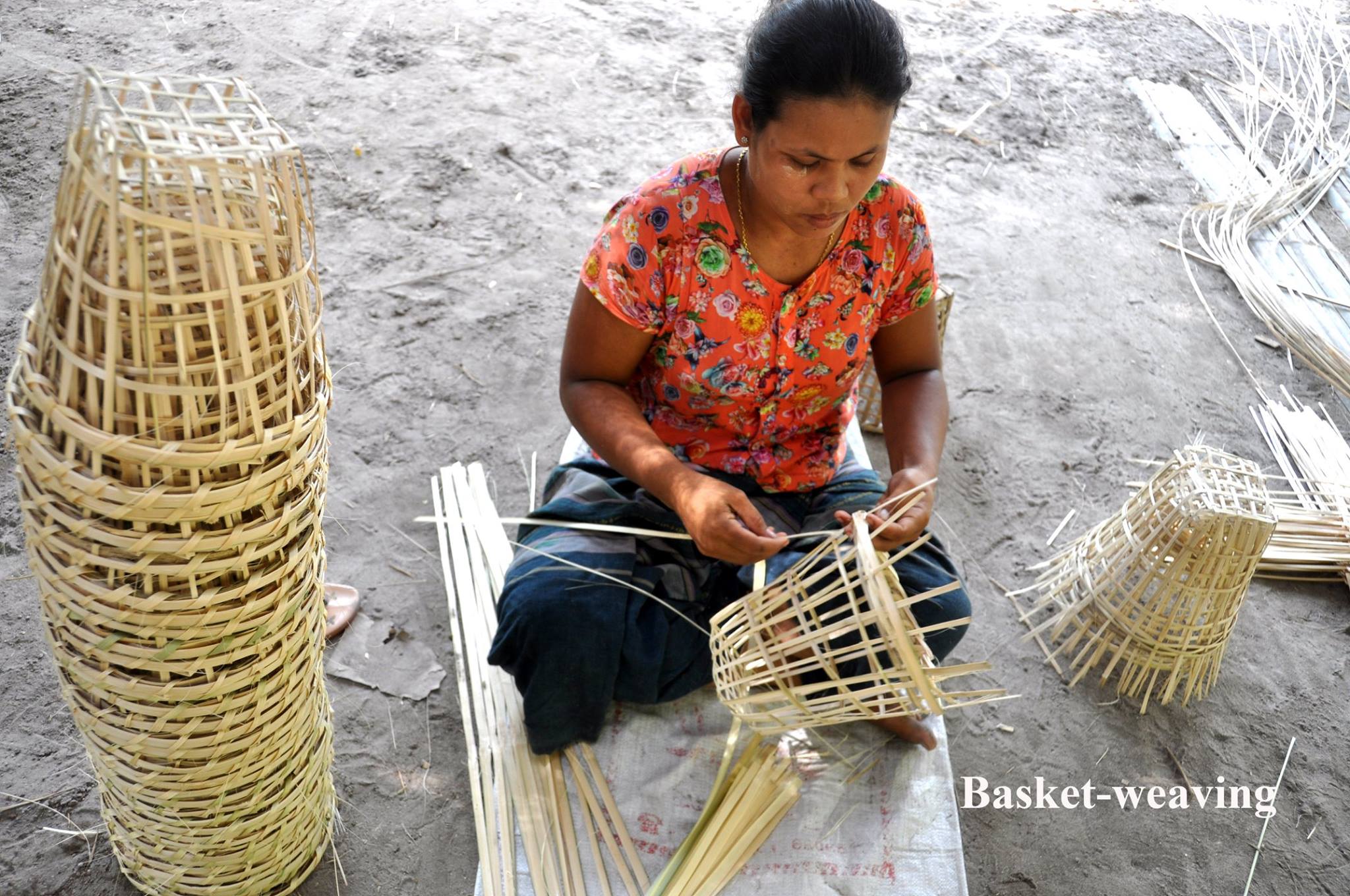Kyaik Tha Le Village Basket making Visit Travel Yangon Myanmar